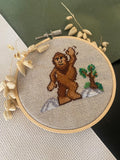 Modèle de point de croix bigfoot pixel art
