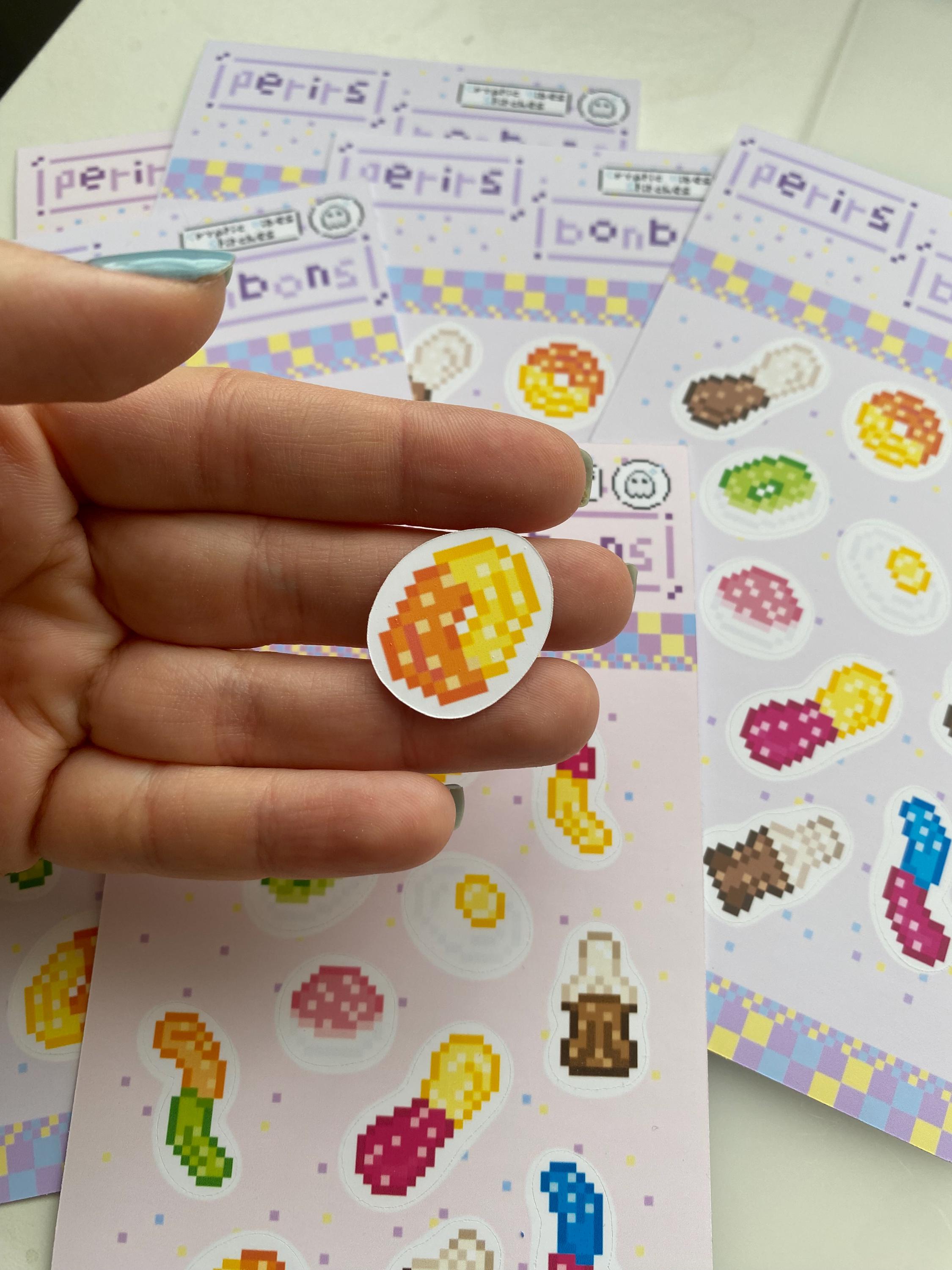 Stickers pixel art bonbons