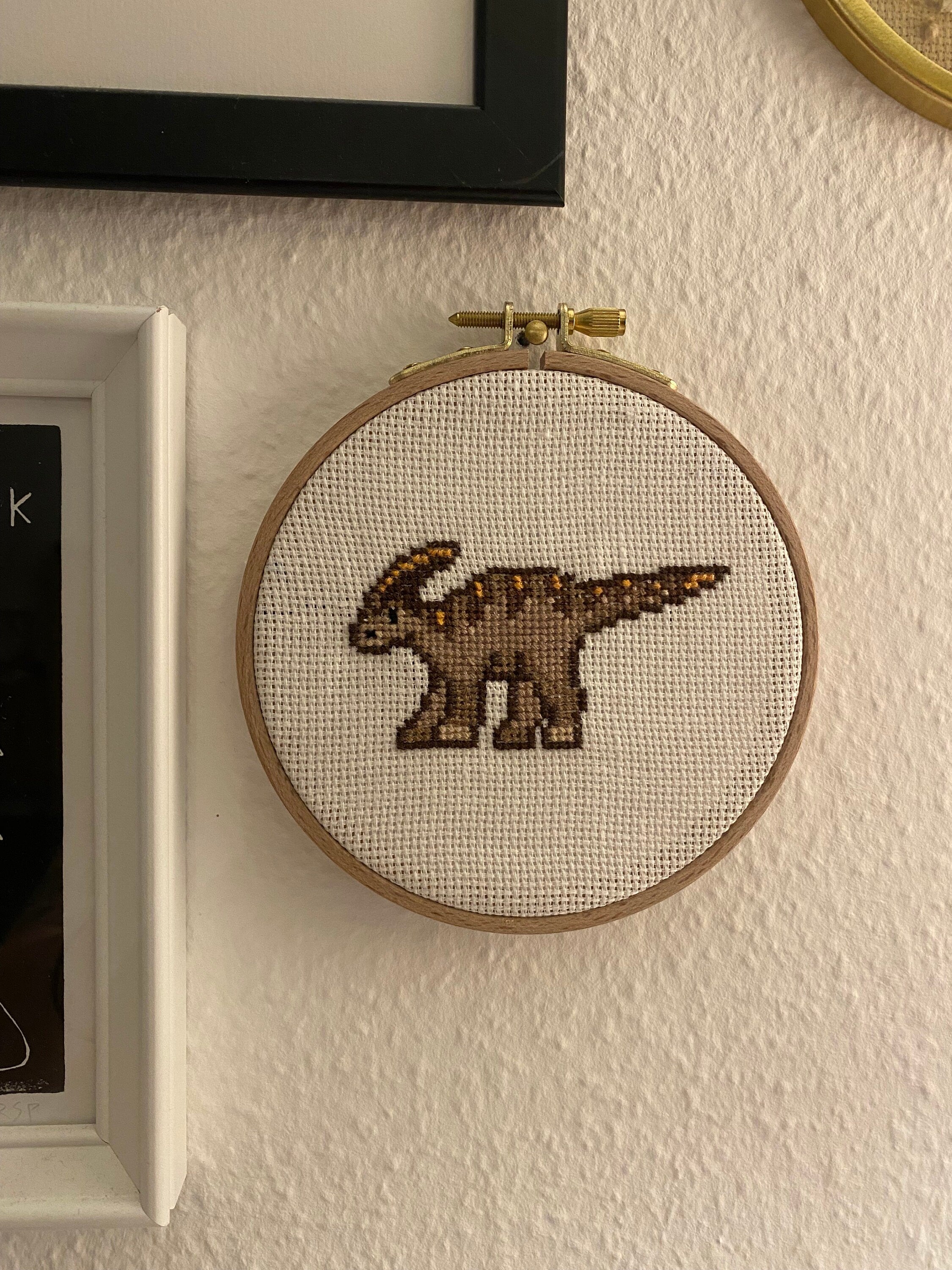 Modèle de point de croix parasaurolophus
