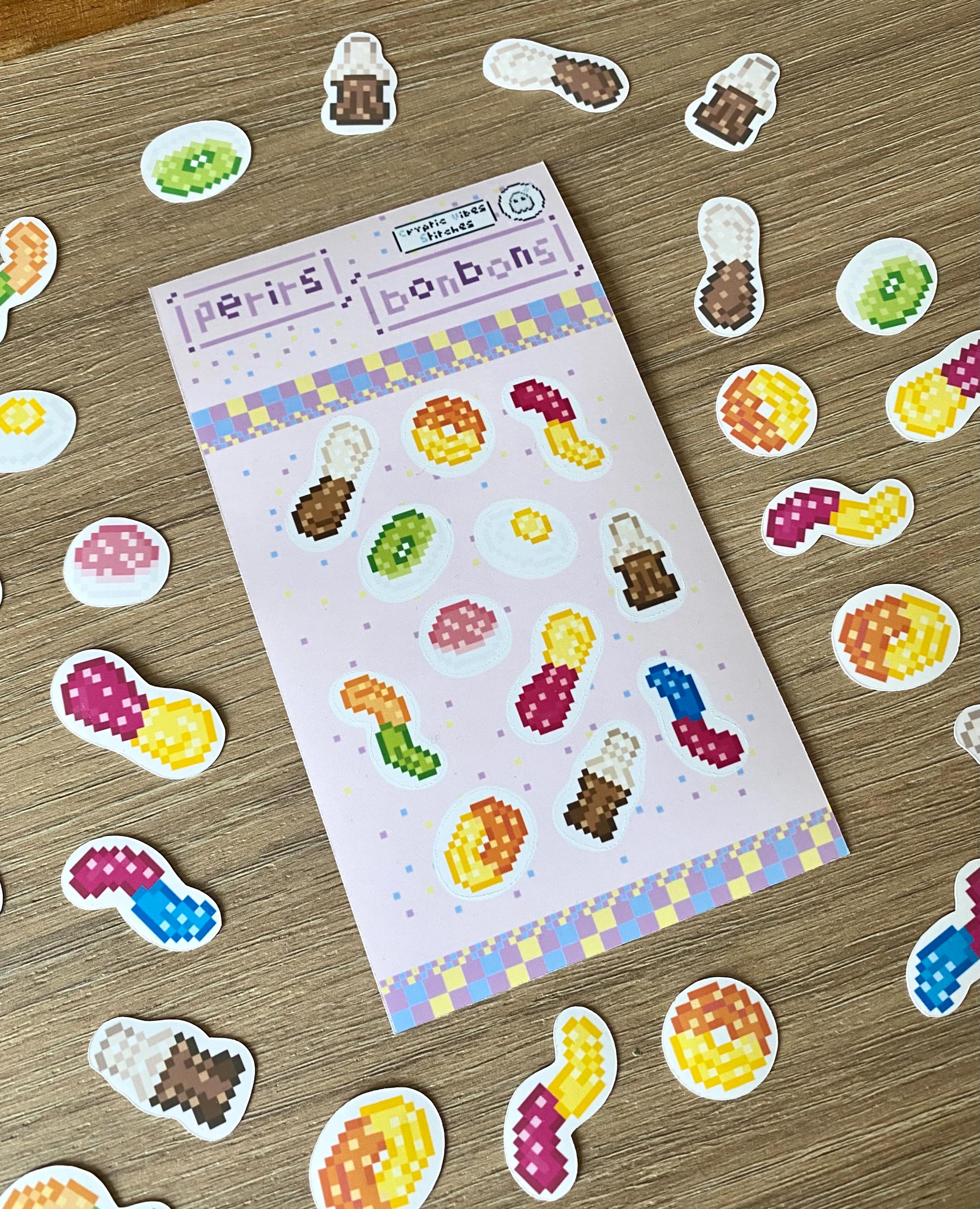 Stickers pixel art bonbons