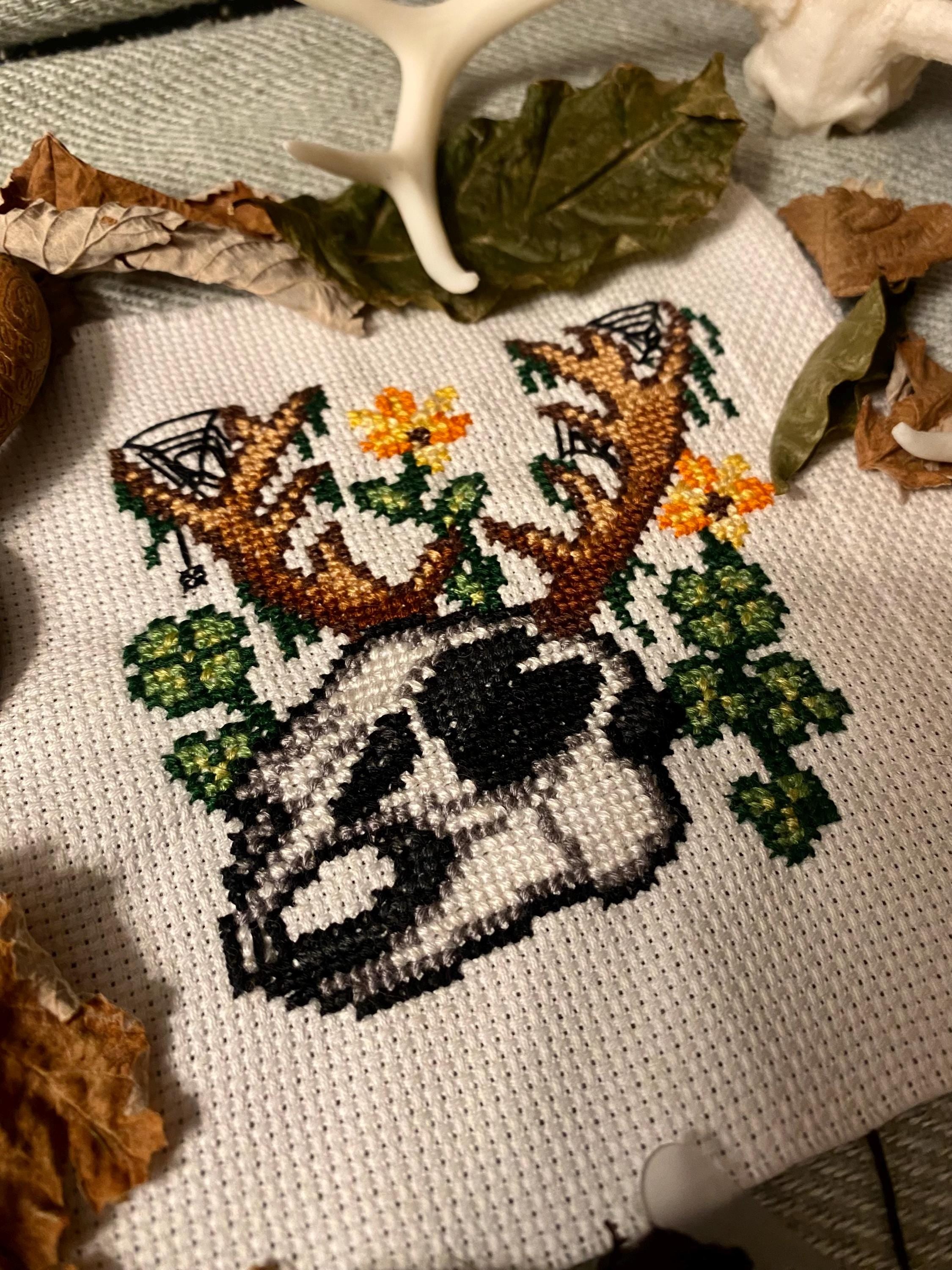 Crane Jackalope modèle de point de croix