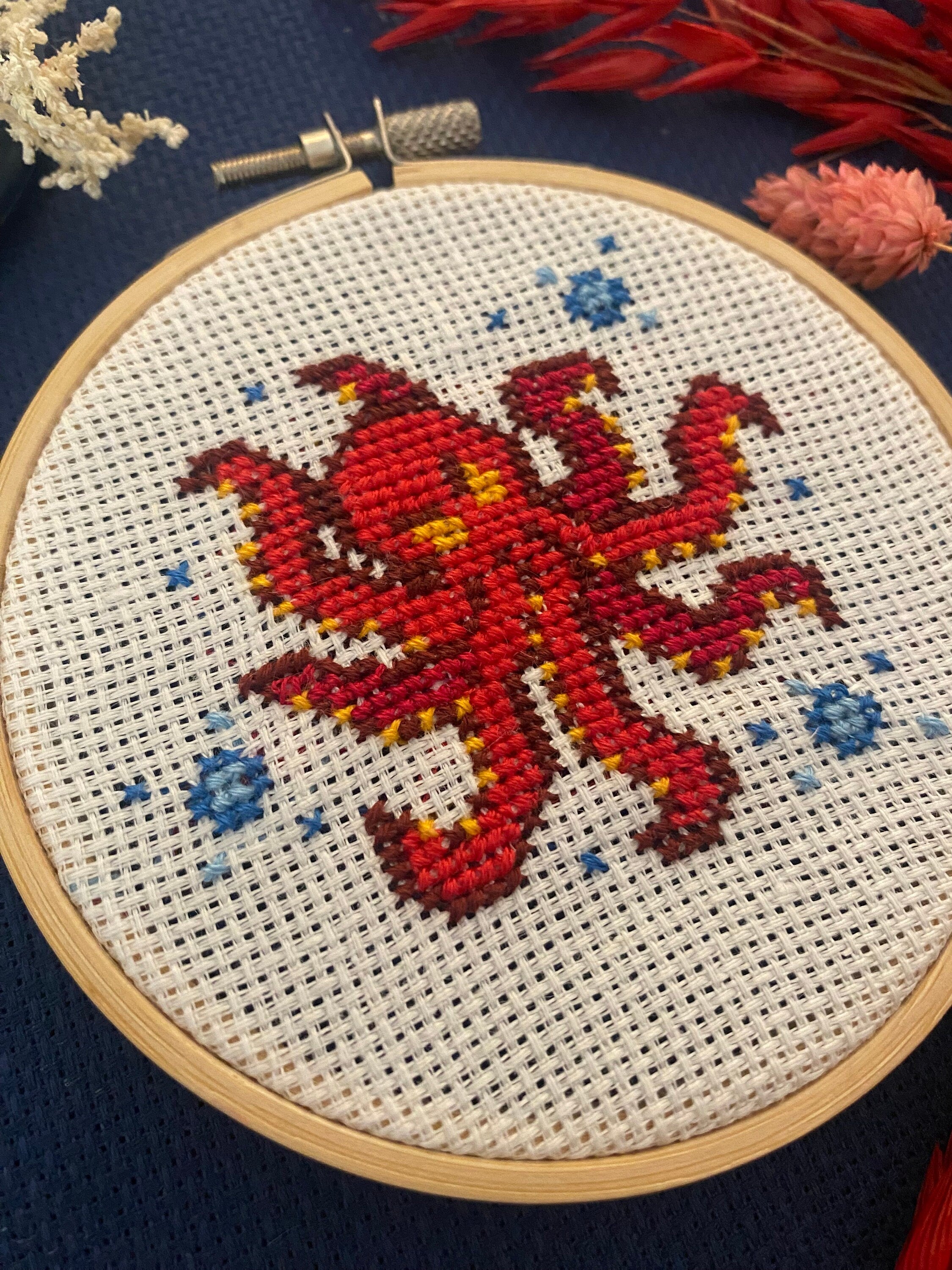 Modèle point de croix kraken pixel art