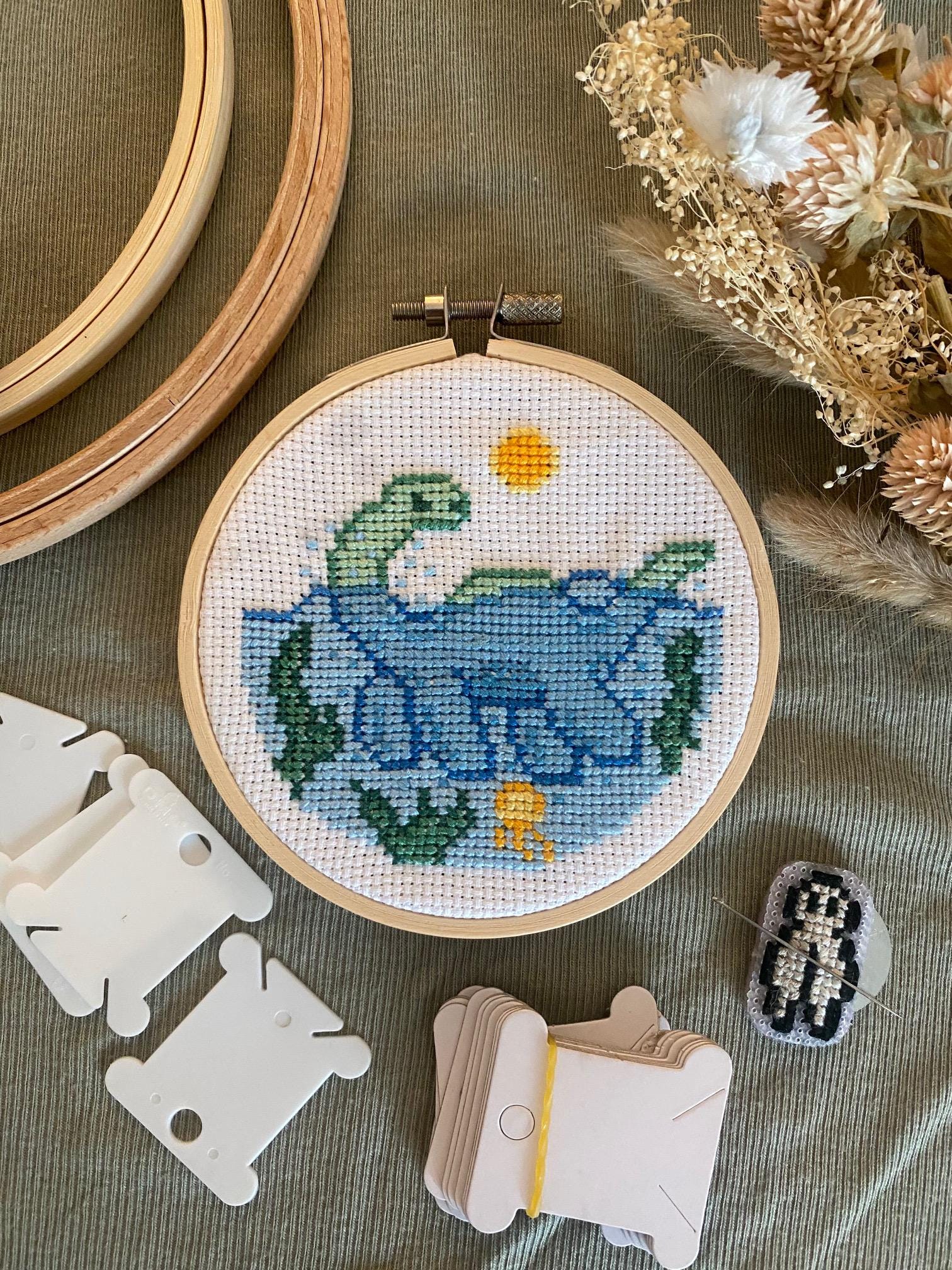 Modèle de point de croix champ pixel art
