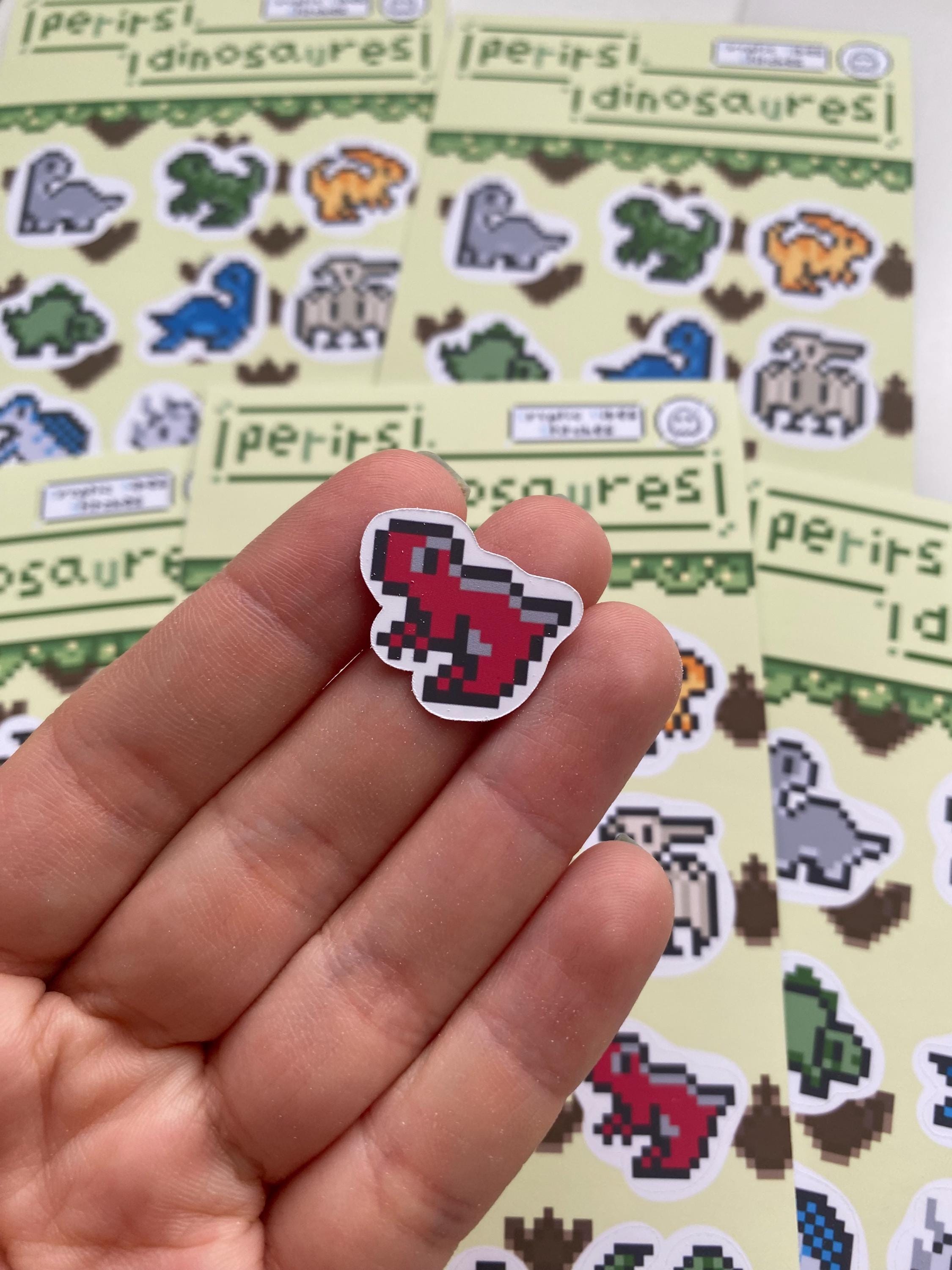 Stickers pixel art dinosaures