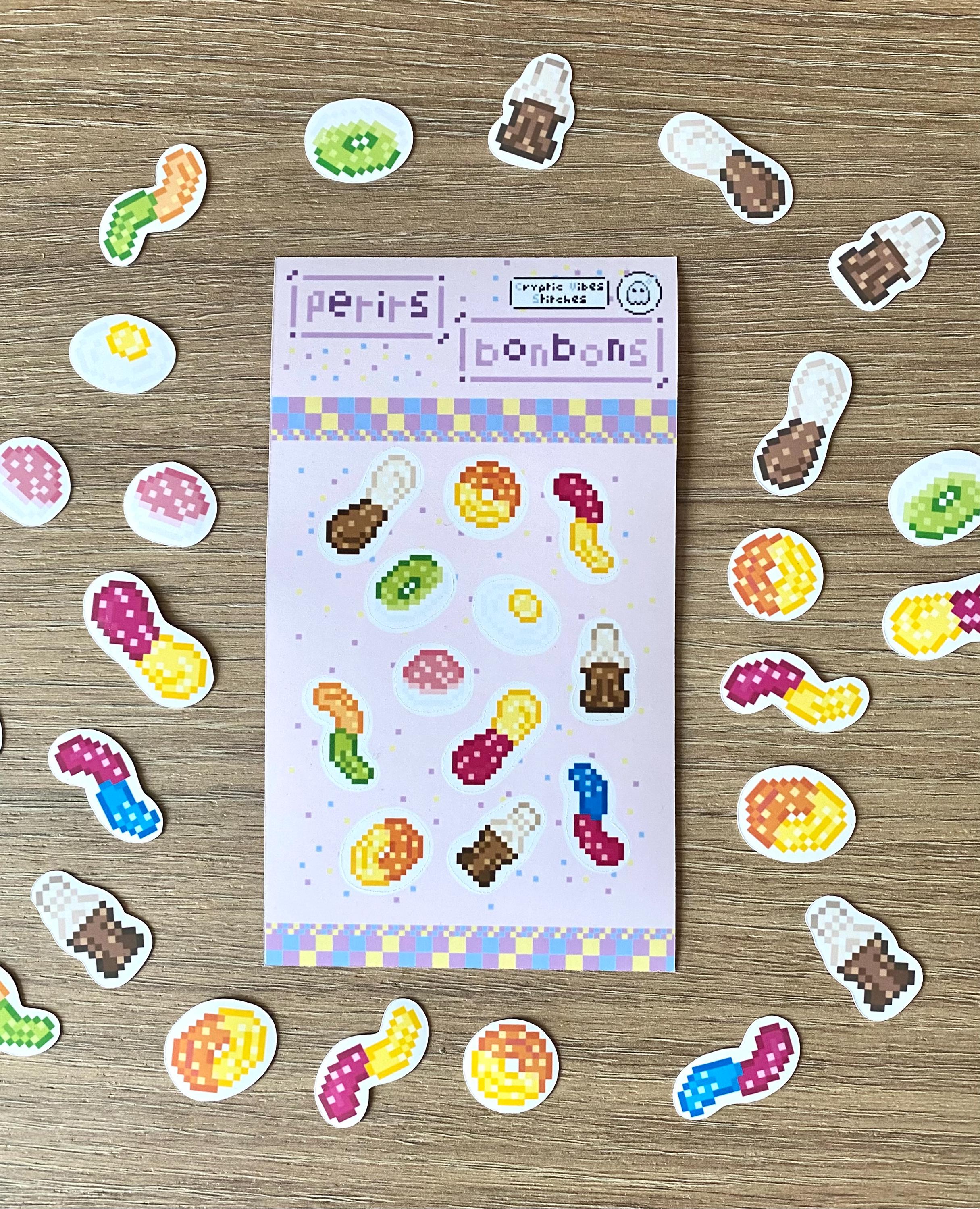 Stickers pixel art bonbons