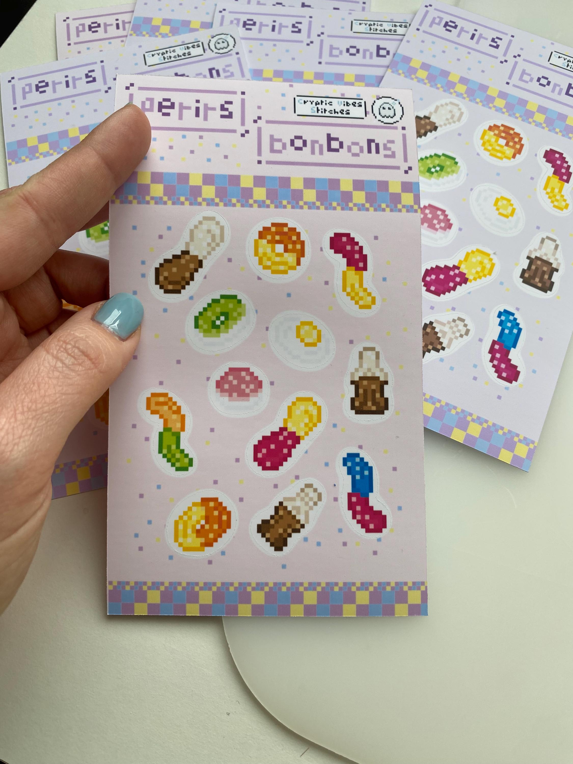Stickers pixel art bonbons
