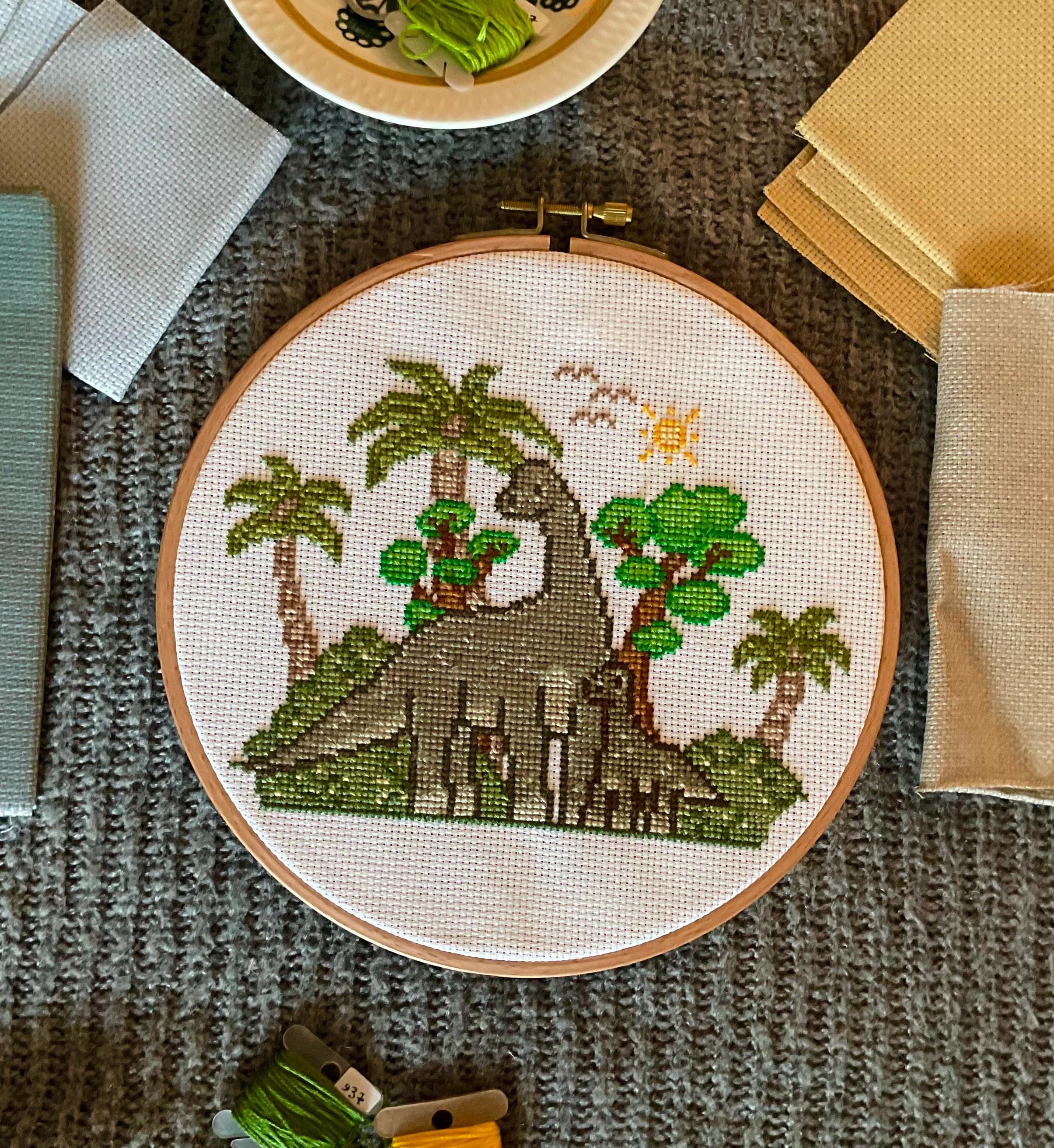 Modèle point de croix brachiosaure bébé