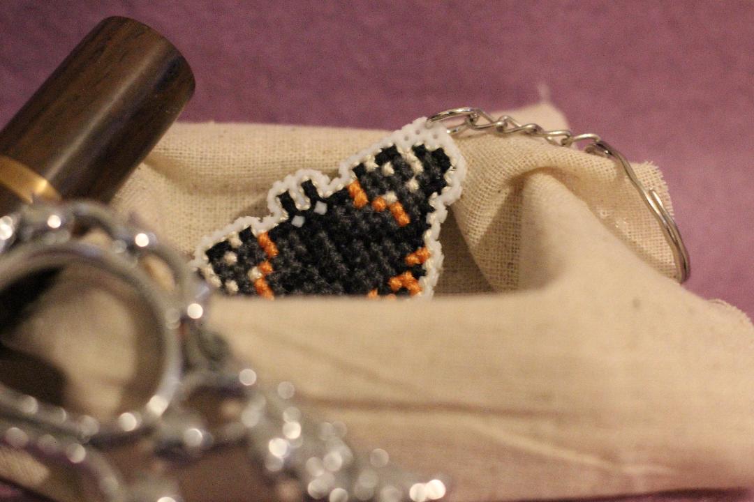 Modèle de point de croix papillons pixel art