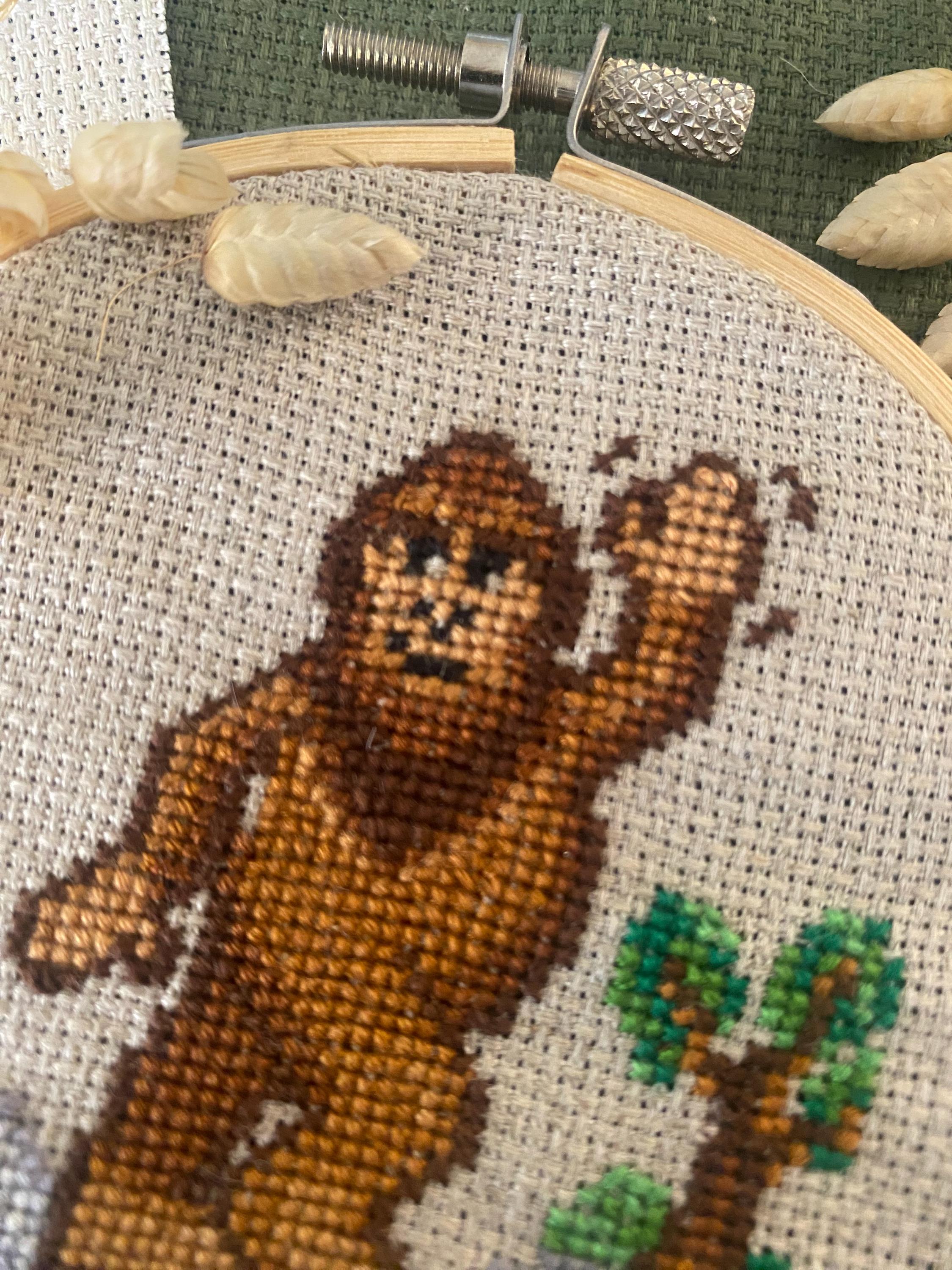 Modèle de point de croix bigfoot pixel art