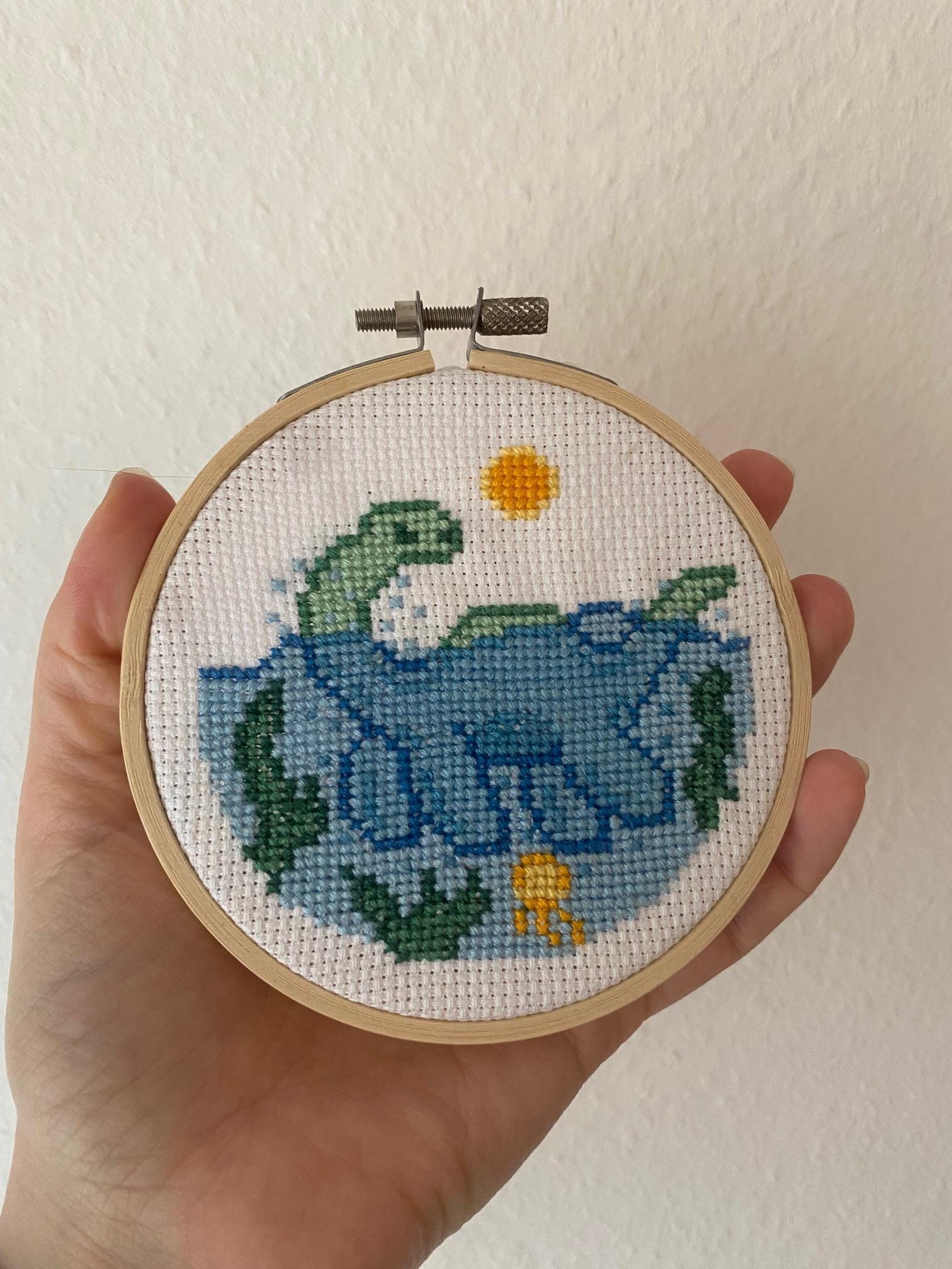 Modèle de point de croix champ pixel art