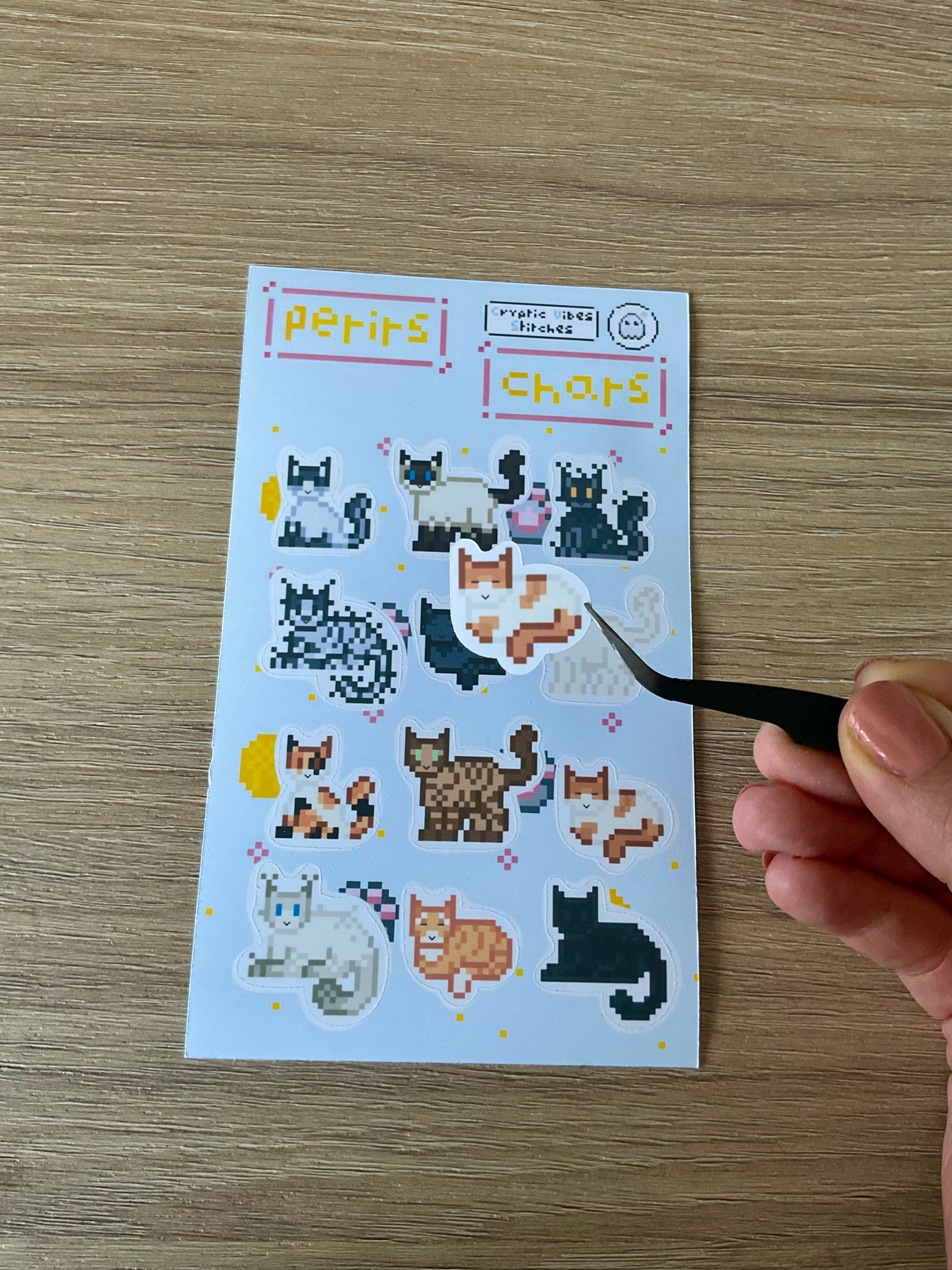 Stickers chats pixel art