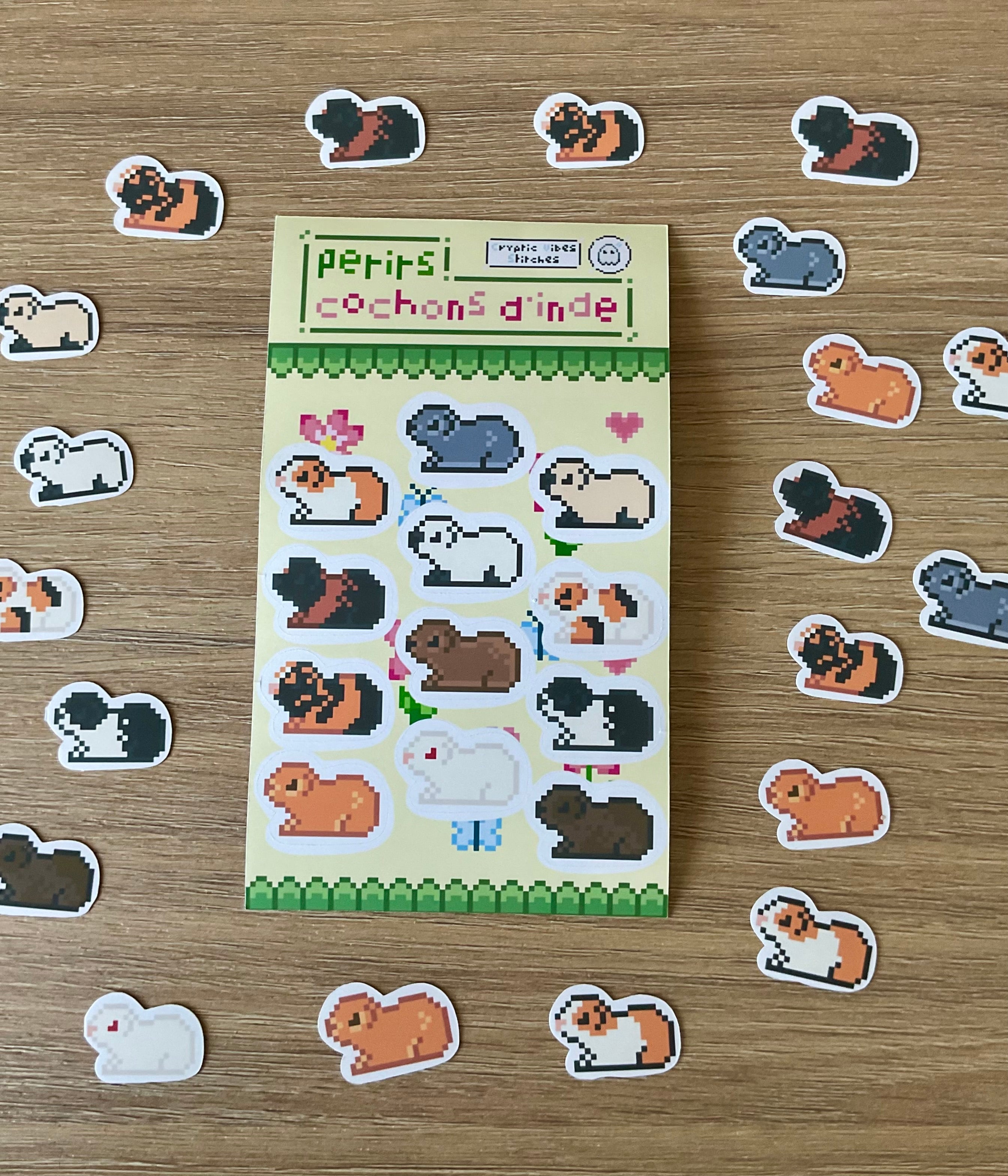 Stickers pixel art cochon d'inde