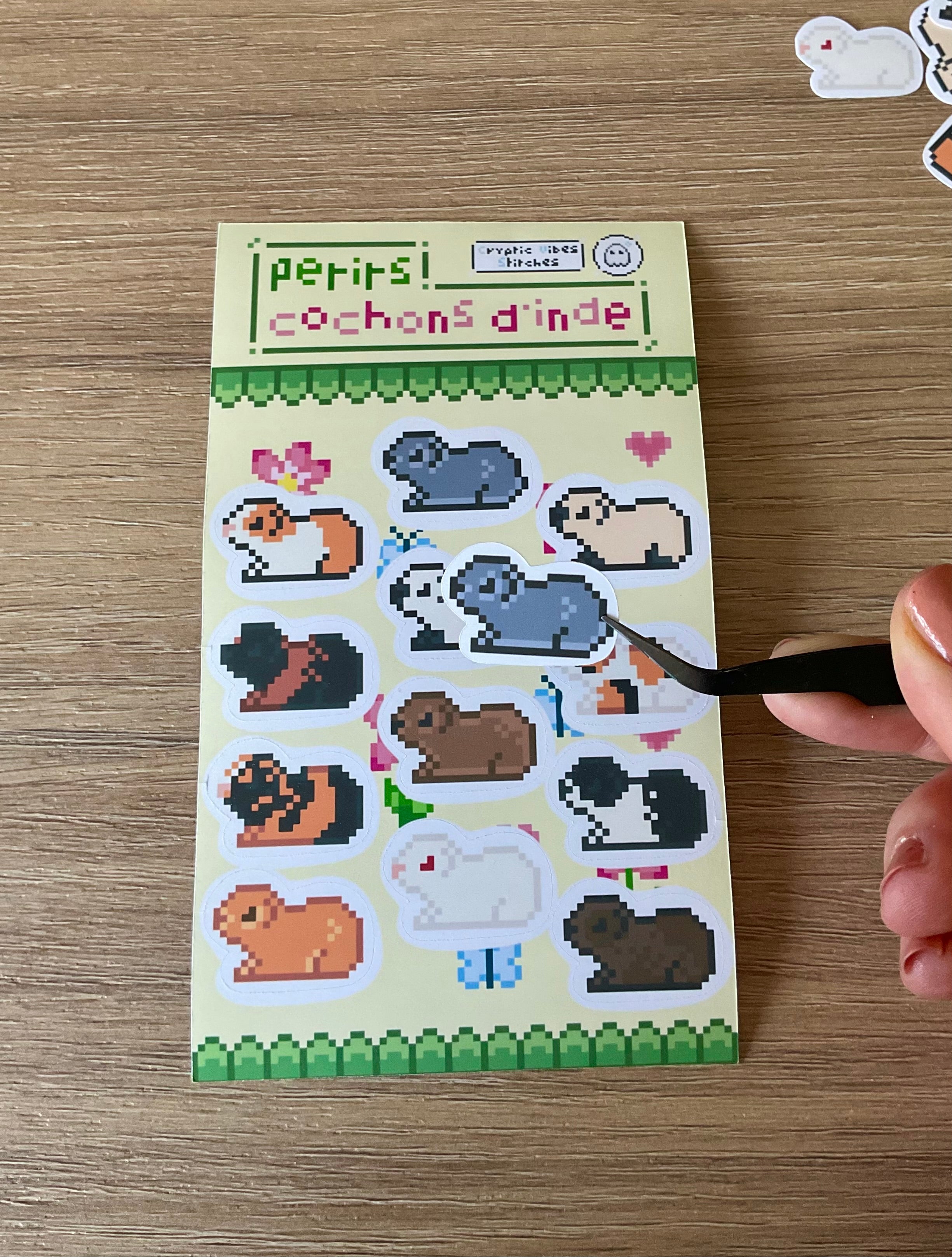 Stickers pixel art cochon d'inde