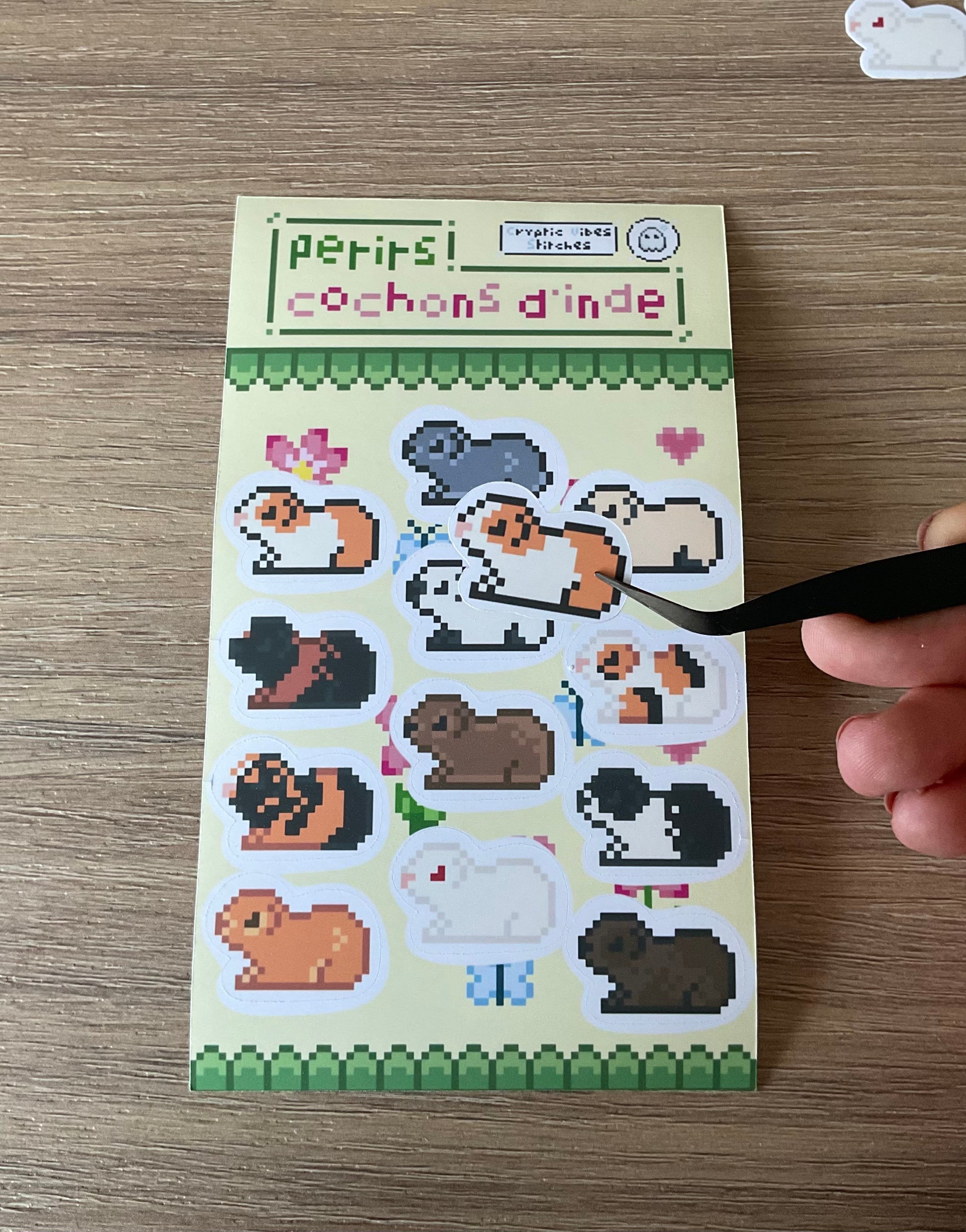 Stickers pixel art cochon d'inde