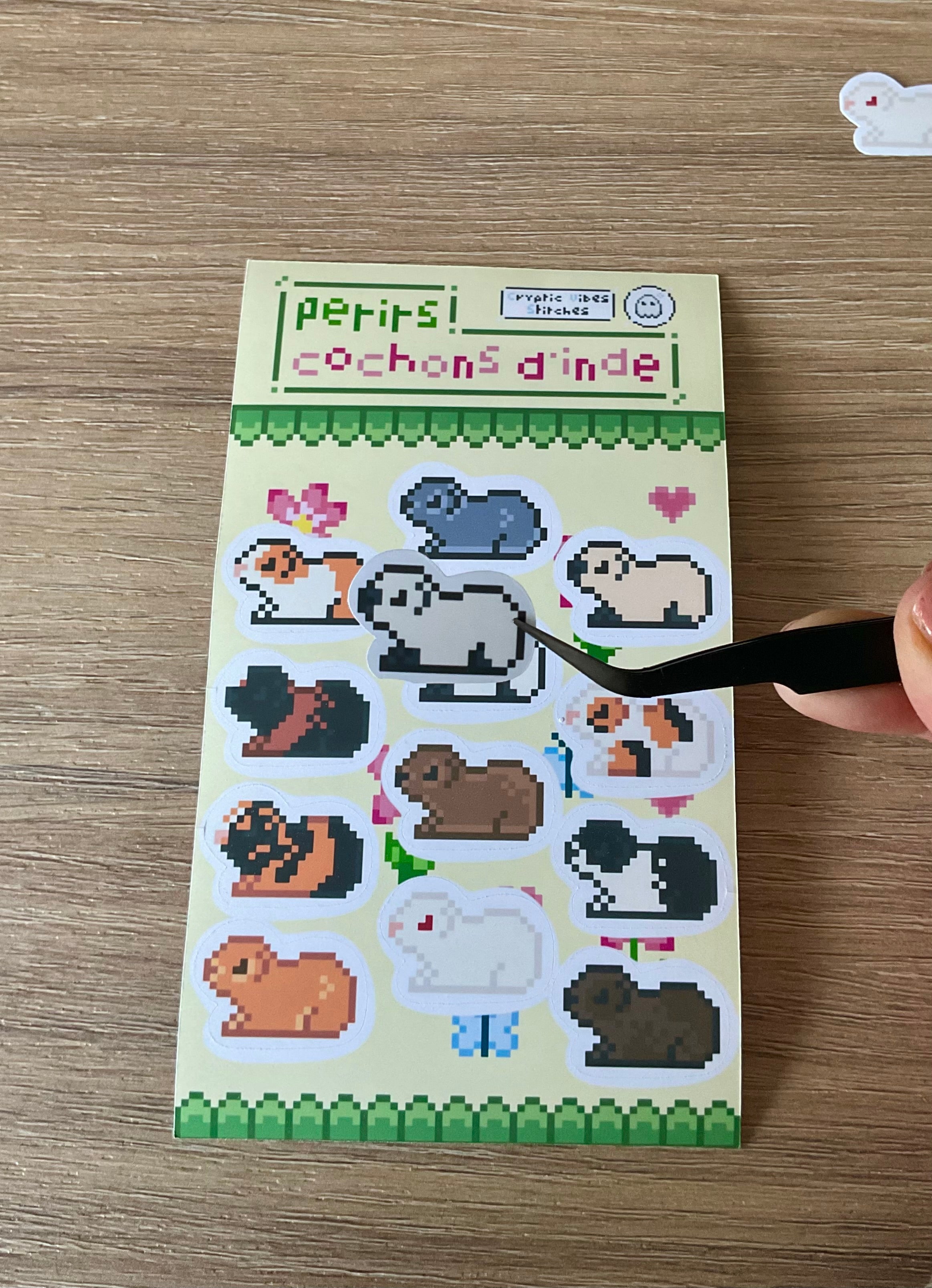 Stickers pixel art cochon d'inde