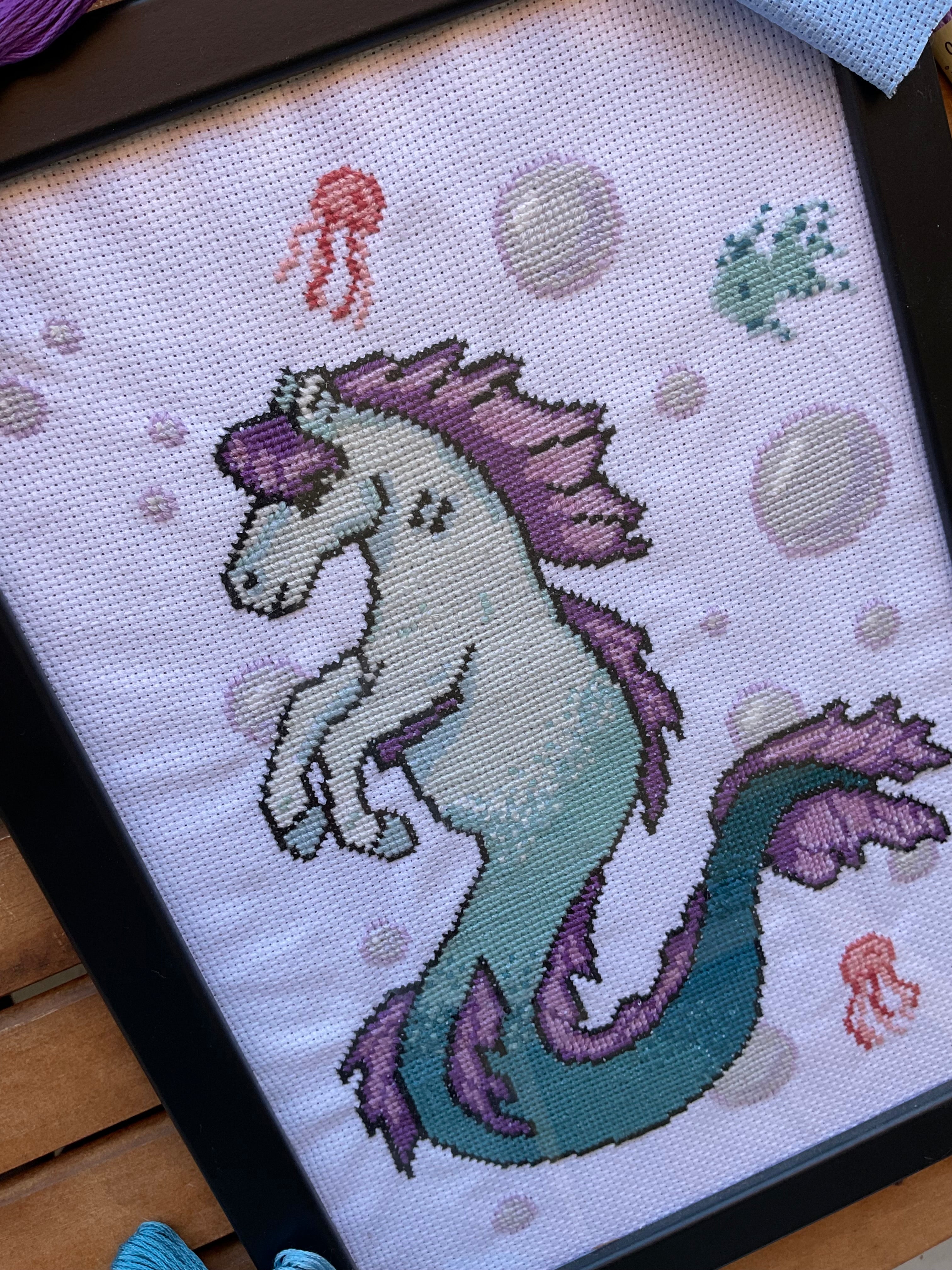 Modèle point de croix kelpie pixel art