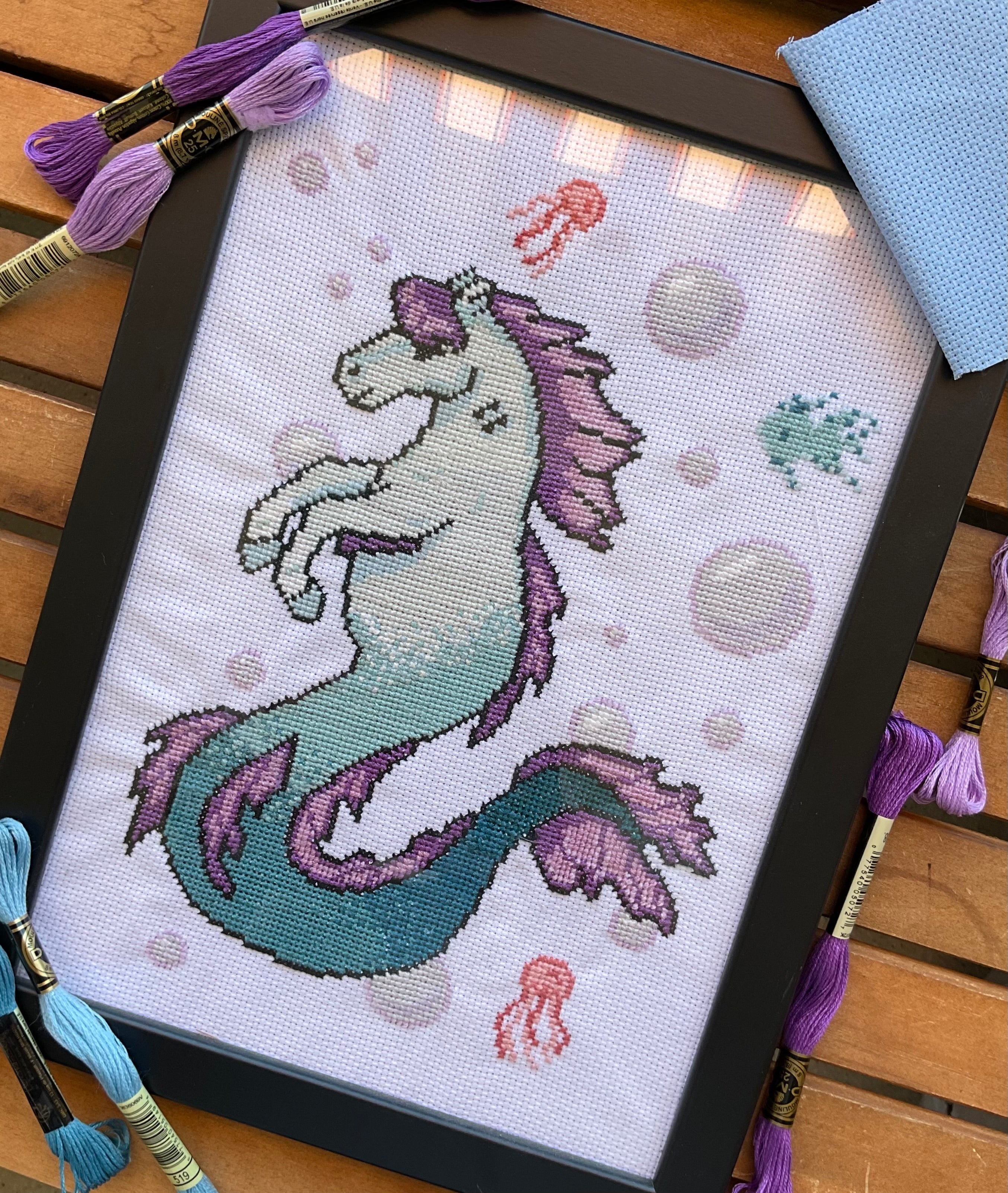 Modèle point de croix kelpie pixel art