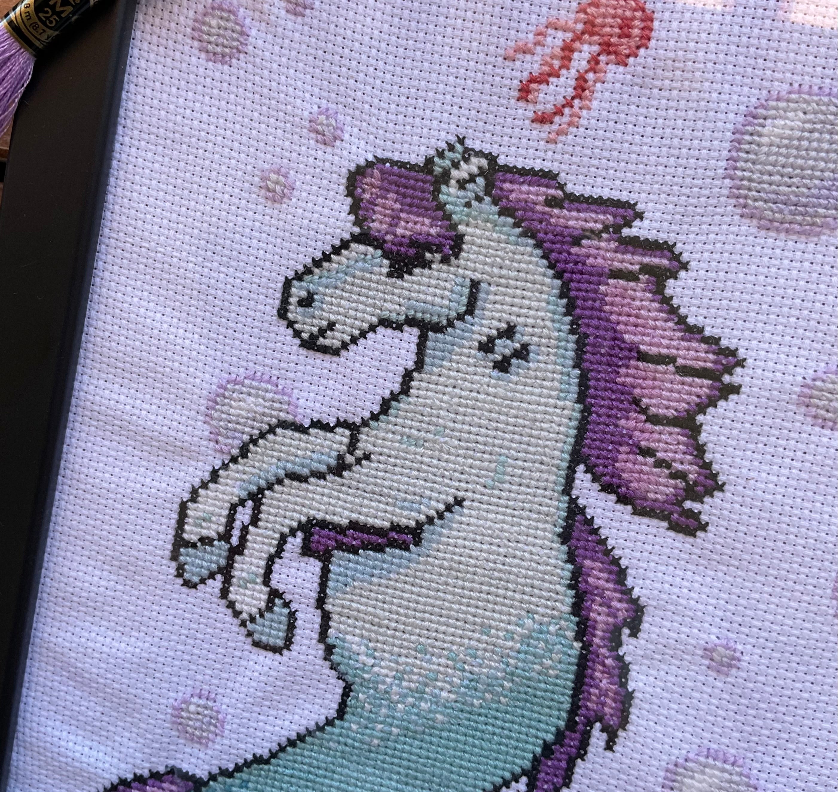 Modèle point de croix kelpie pixel art