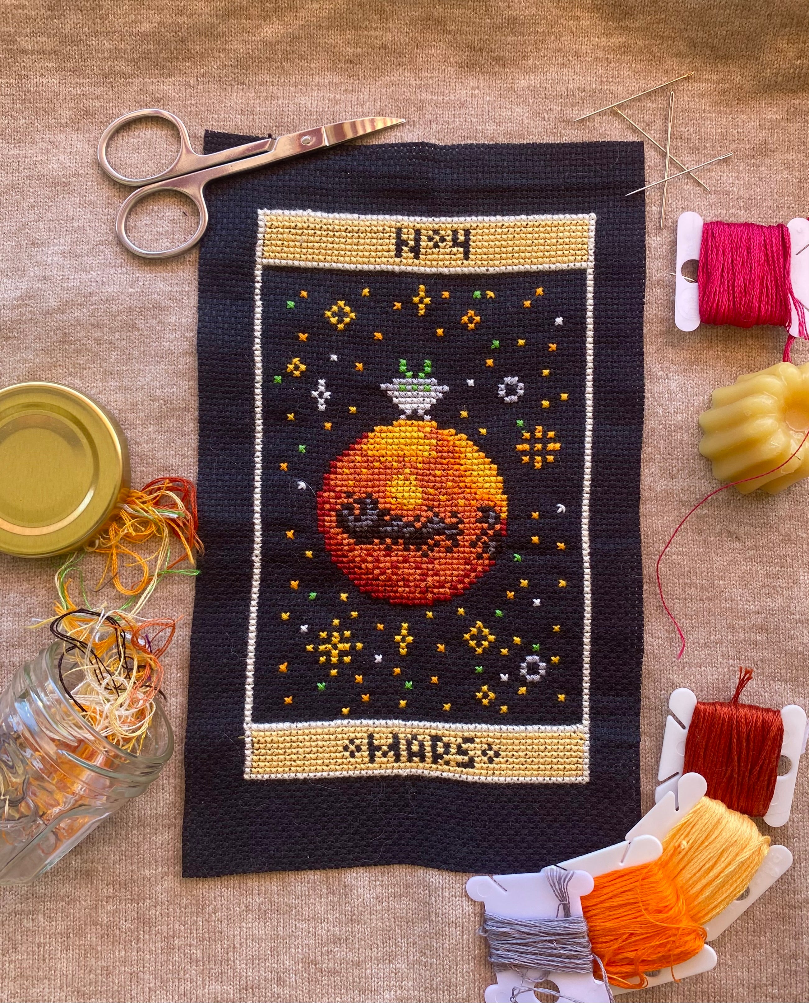 Space Tarot No. 19 - The Sun - Cross Stitch Pattern PDF