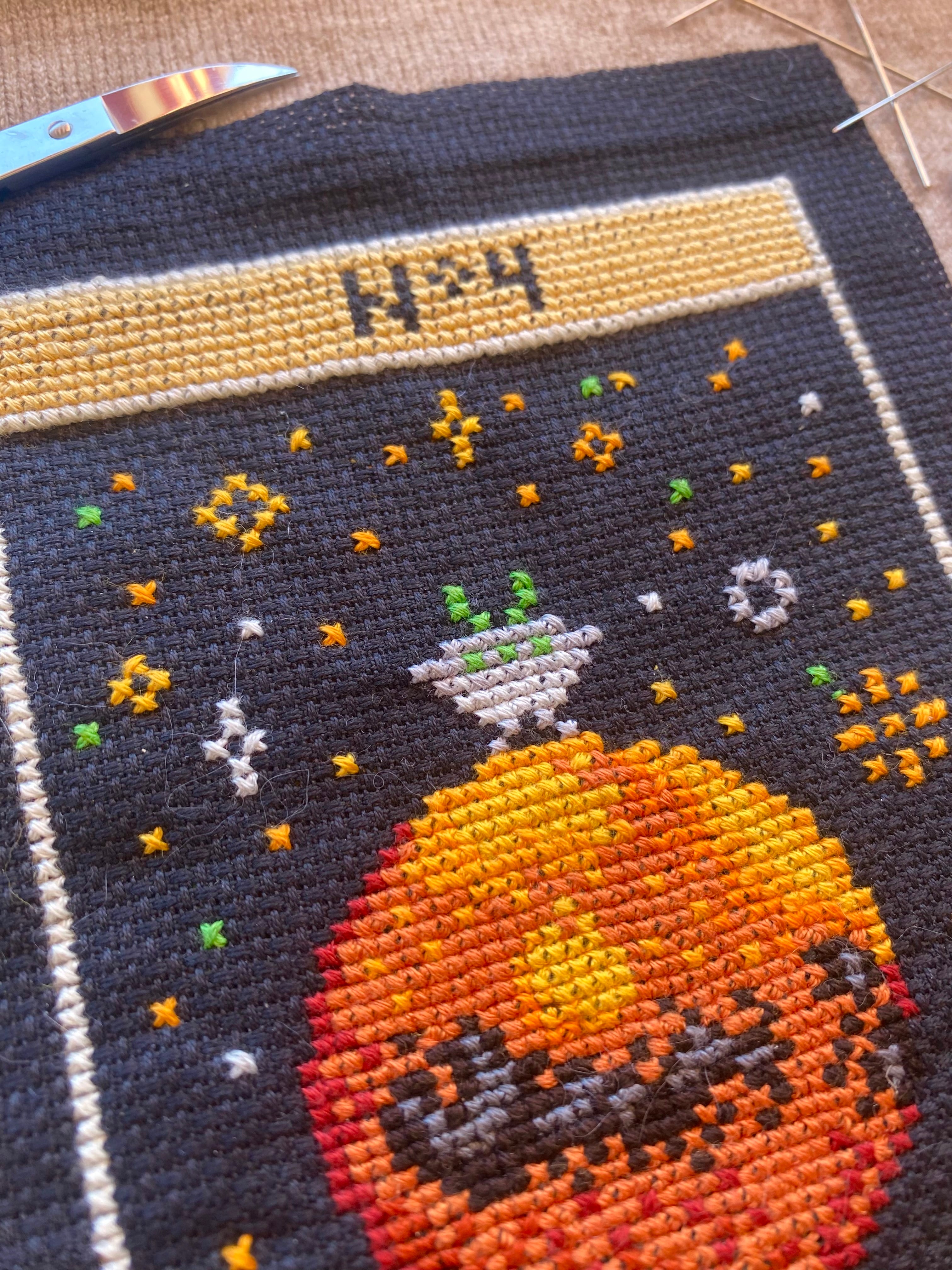 Space Tarot No. 19 - The Sun - Cross Stitch Pattern PDF