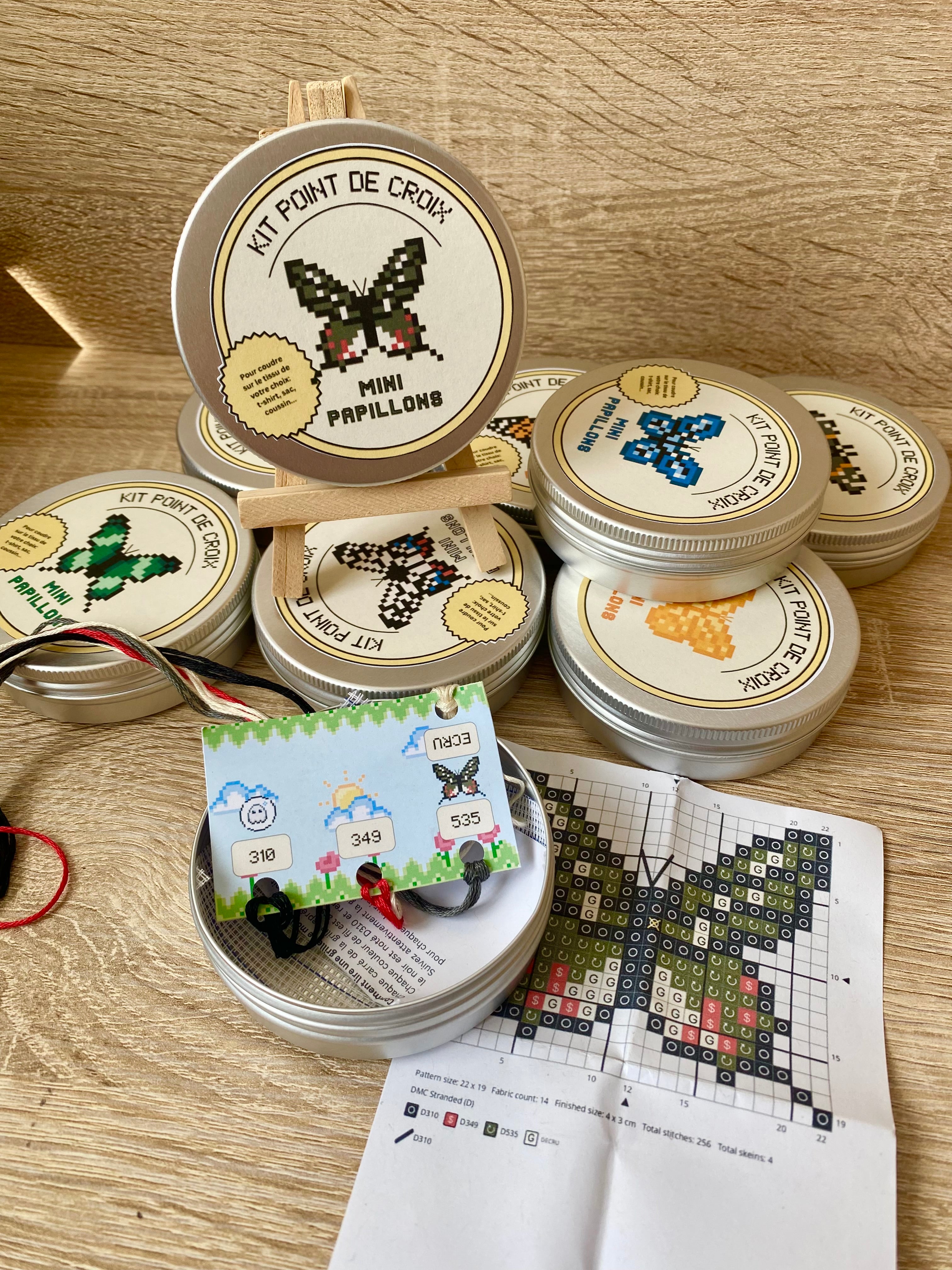 Kit point de croix papillons