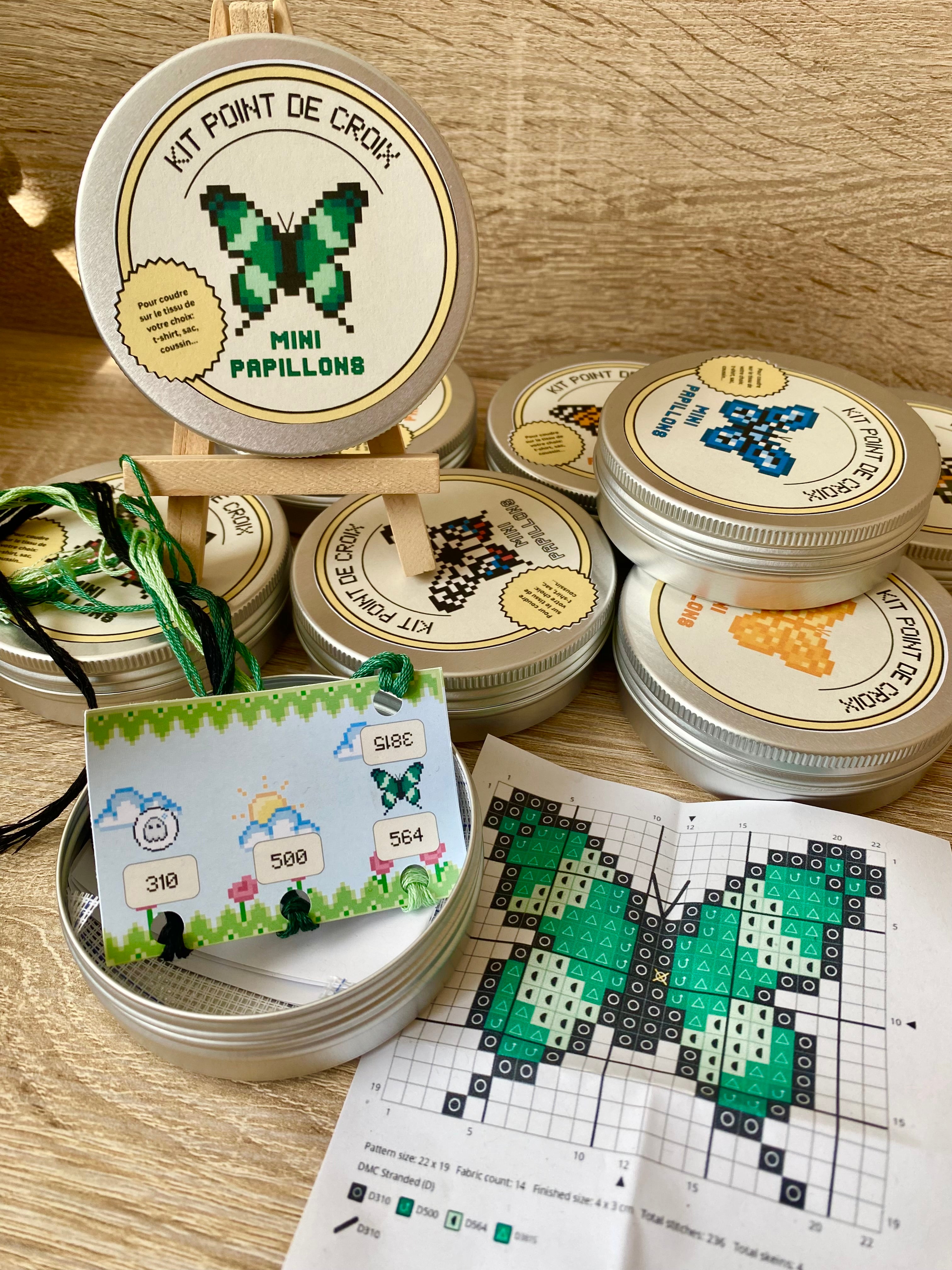 Kit point de croix papillons