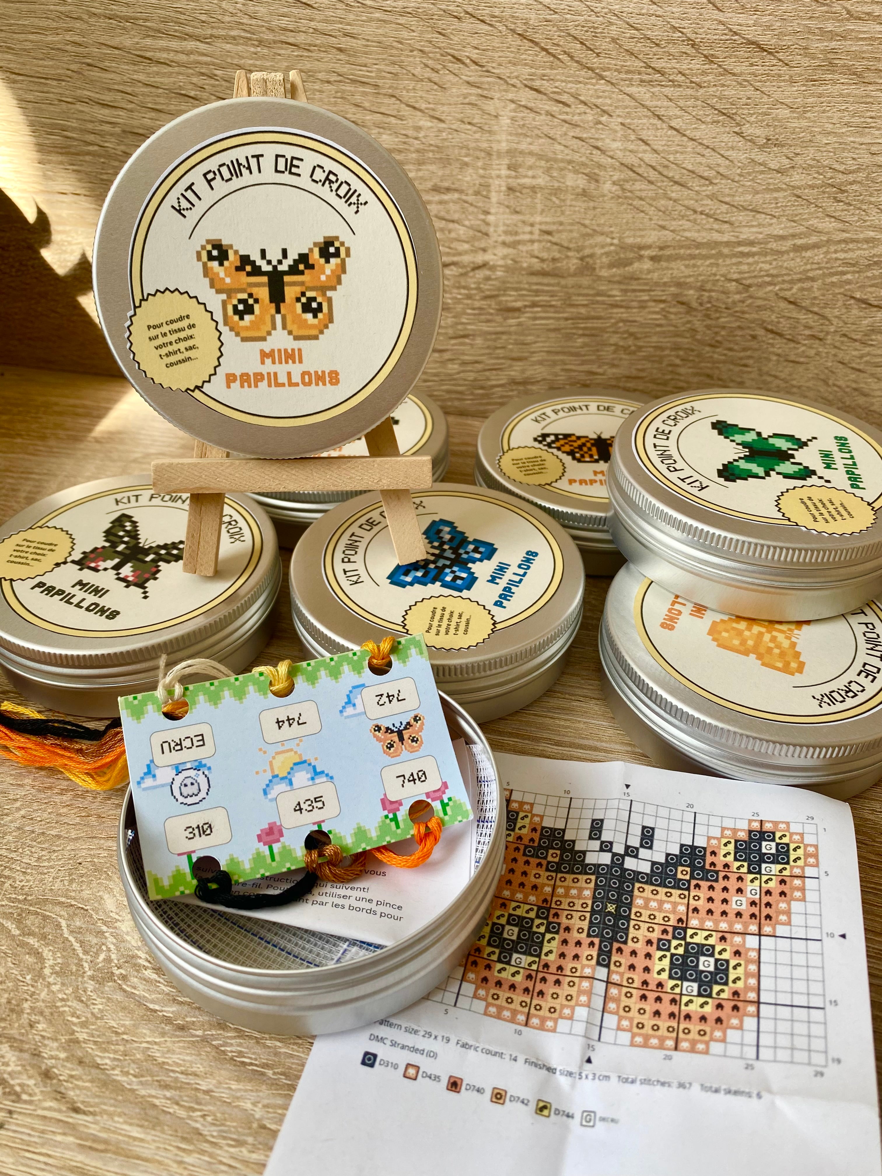 Kit point de croix papillons