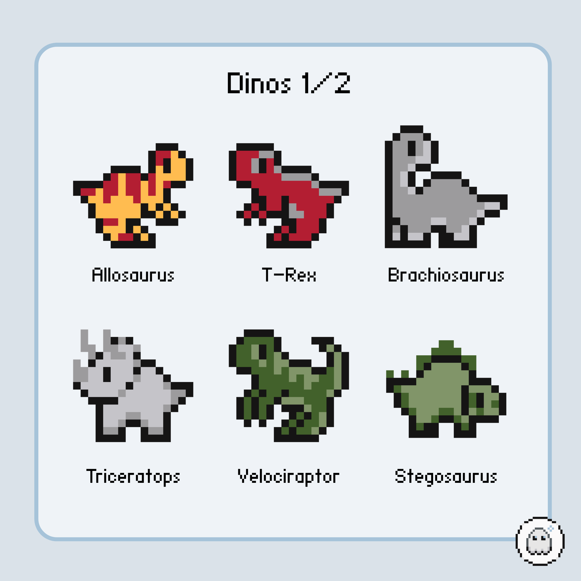 Mini Dinosaures - Kit point de croix