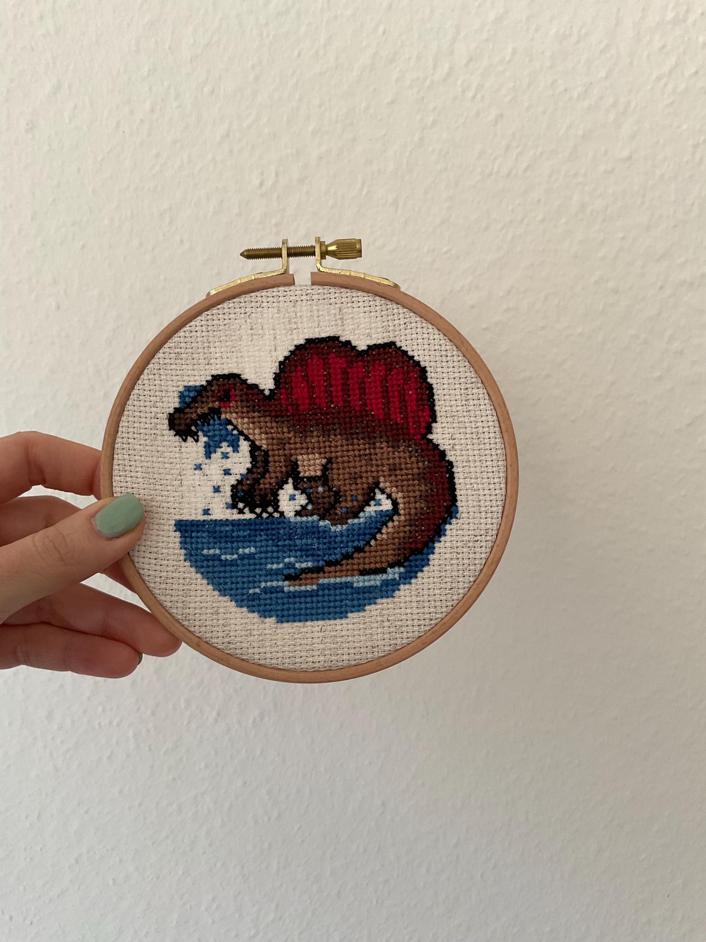 Modèle point de croix spinosaure pixel art
