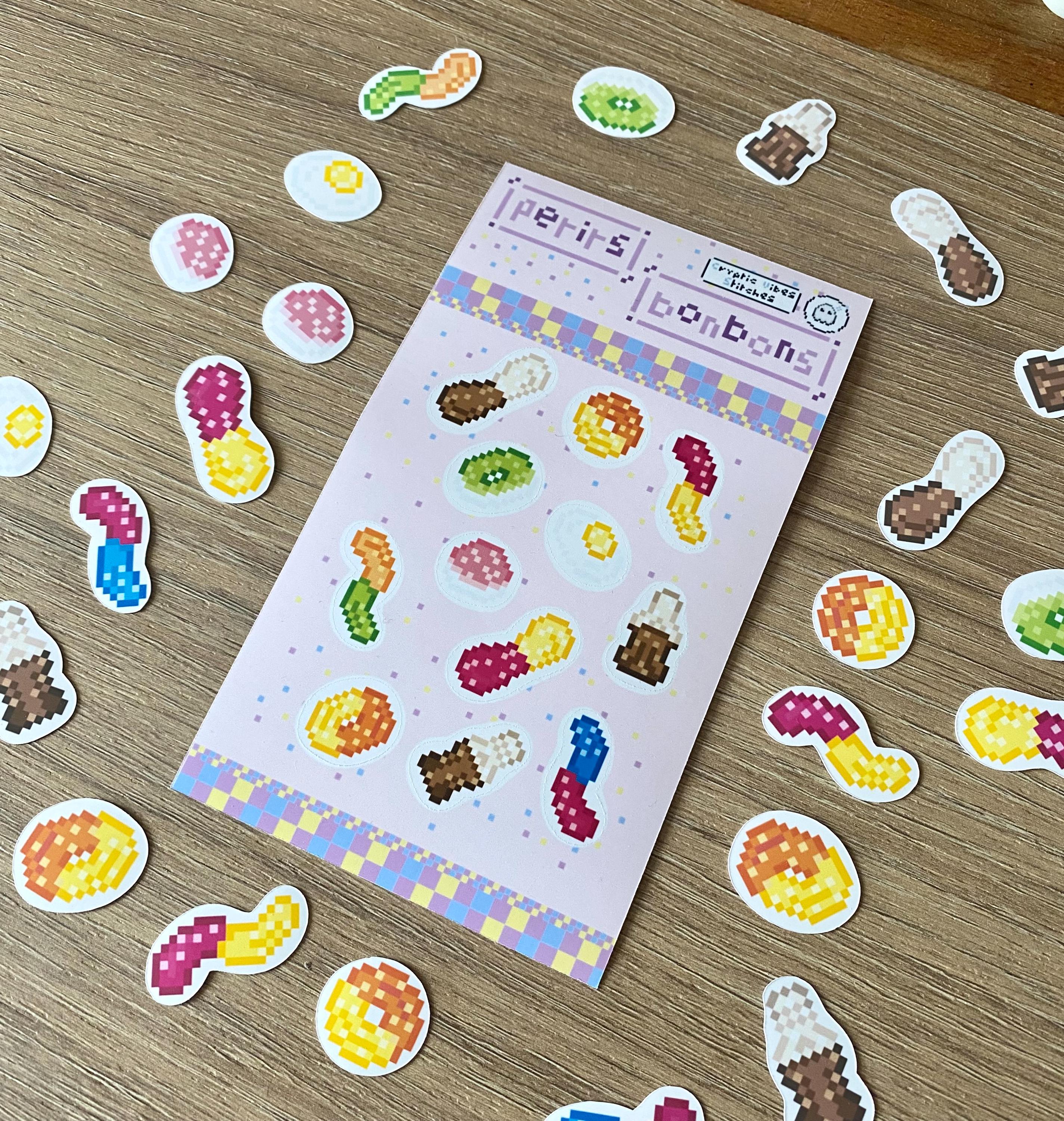 Stickers pixel art bonbons