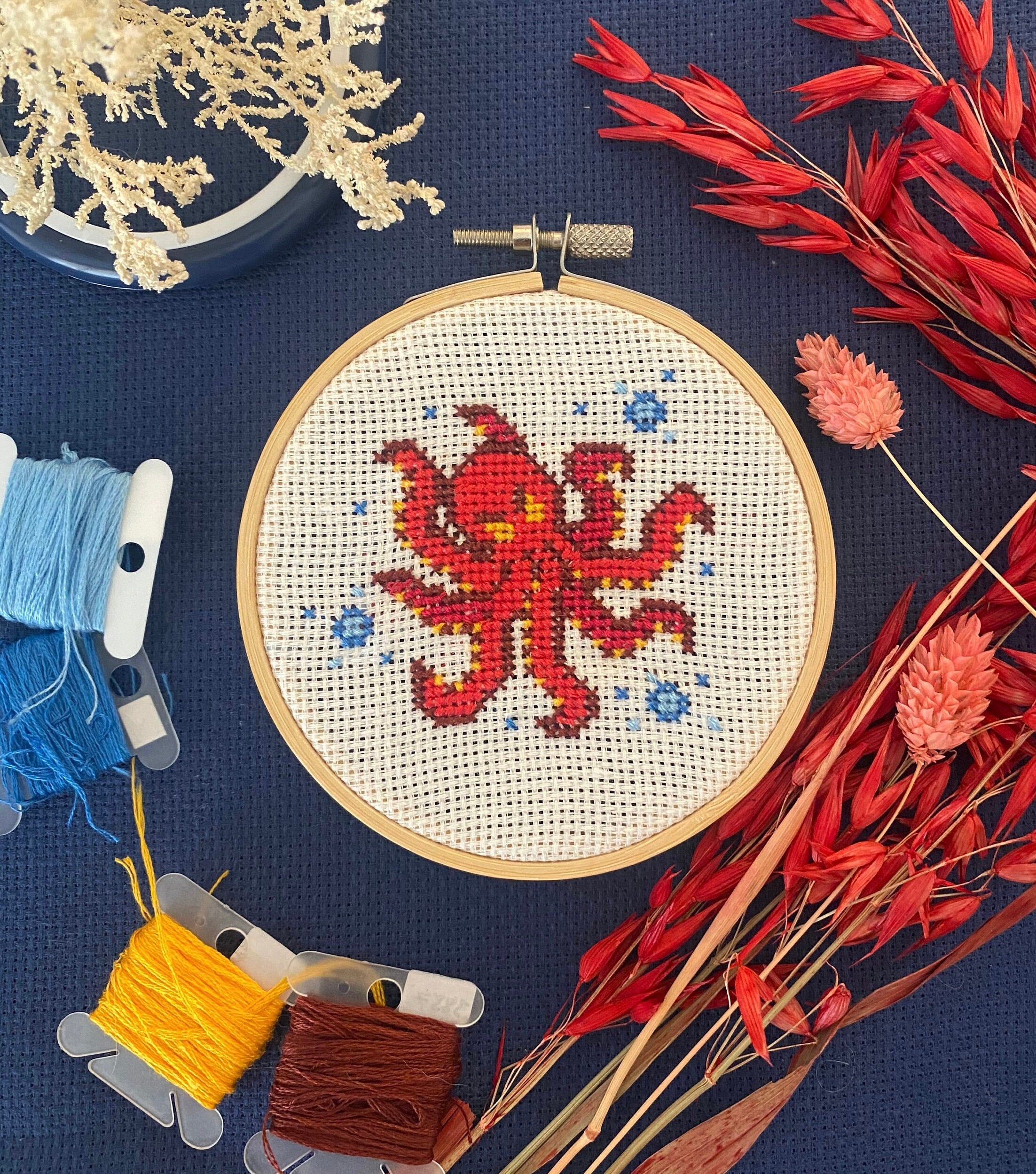 Modèle point de croix kraken pixel art