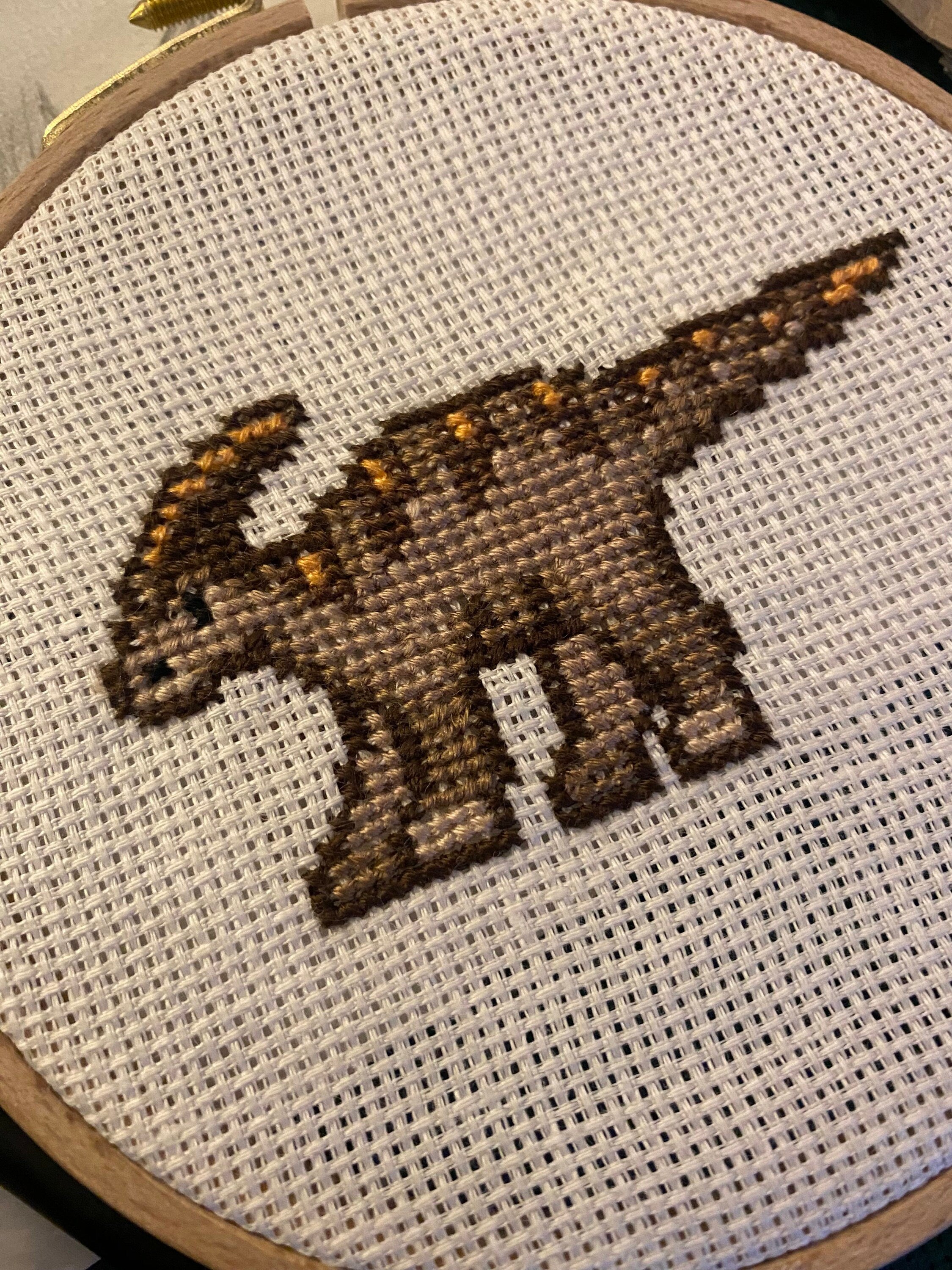 Modèle de point de croix parasaurolophus