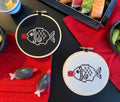 Modèle point de croix poisson sauce soja