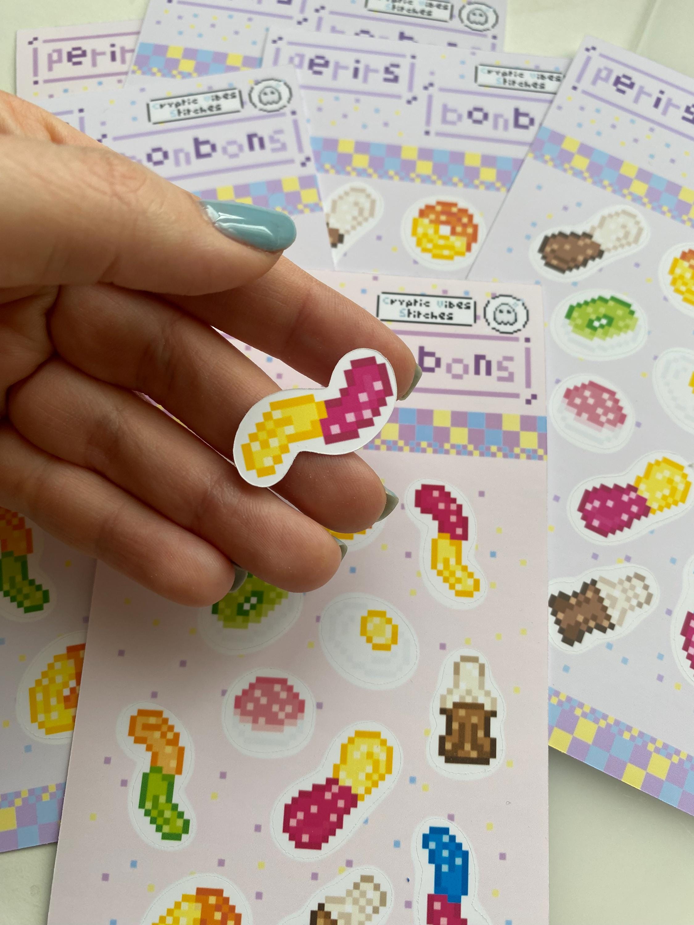 Stickers pixel art bonbons