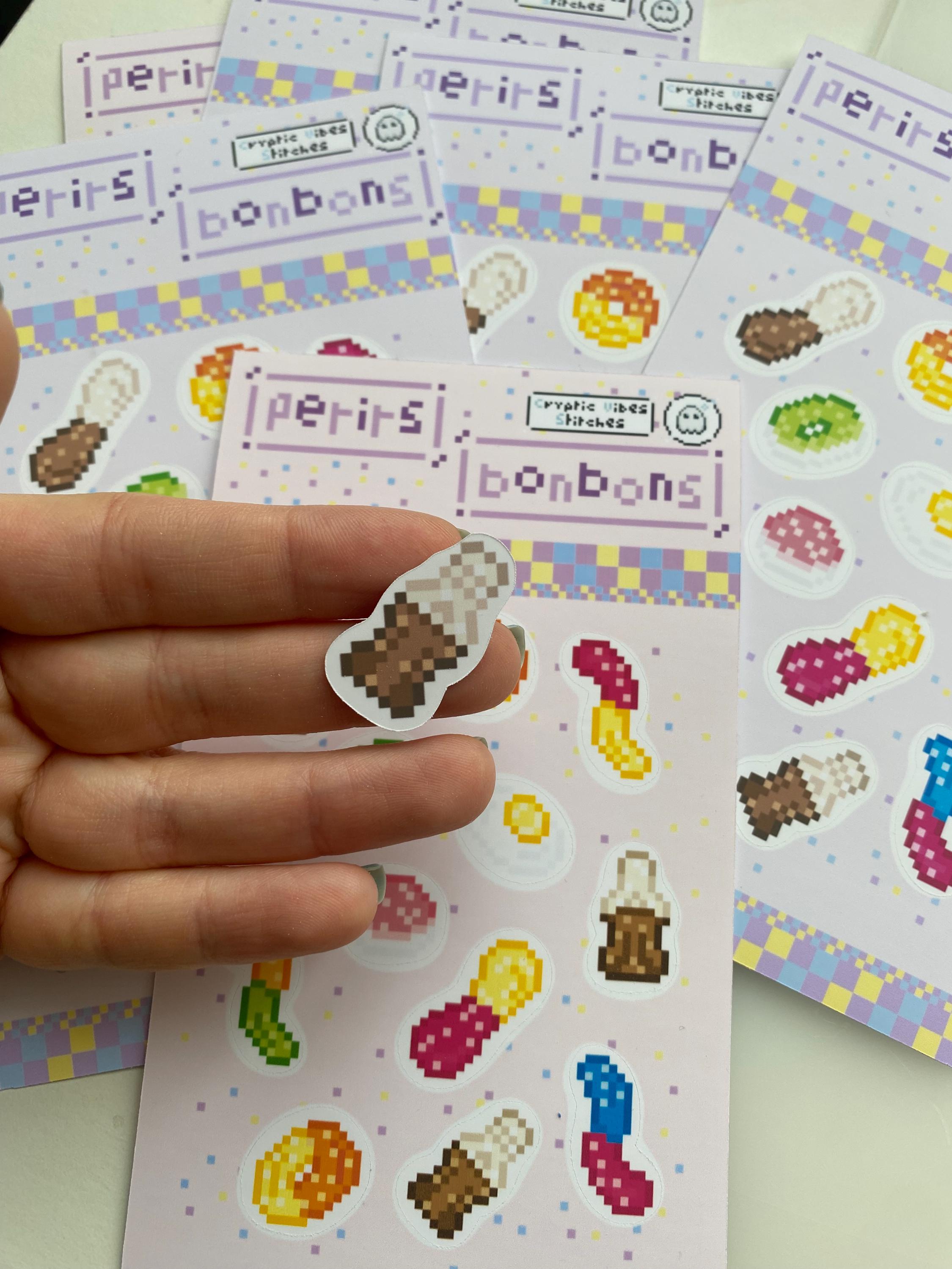 Stickers pixel art bonbons