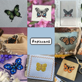 Modèle de point de croix papillons pixel art